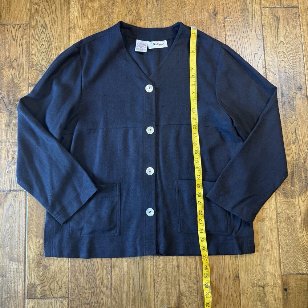 Vintage Worthington Long Sleeve Black Blazer Lightweight Jacket Womens Size 16 - Picture 3 of 5
